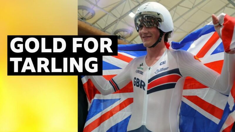 Track Cycling World Championship: Josh Tarling wins gold for Great Britain in points race