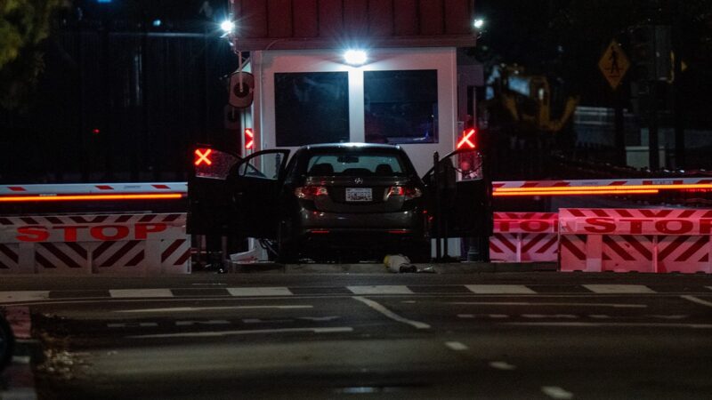 Suspect arrested after car rams into White House barricade, officials say