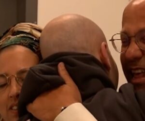 Israeli hostage Eitan Mor is reunited with his family after being released by Hamas from Gaza