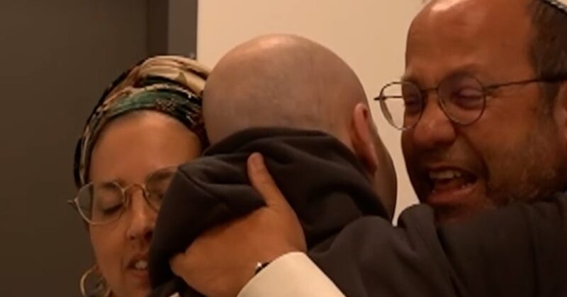 Israeli hostage Eitan Mor is reunited with his family after being released by Hamas from Gaza