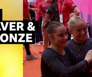 World Artistic Gymnastics Championships: GB Evans and Martin win floor silver and bronze