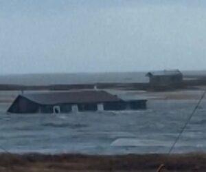 Typhoon Halong washes away houses in Alaska