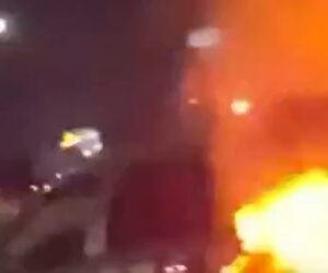 Officer pulls woman from a burning car in Texas