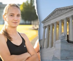 Female athlete reacts after judge keeps trans sports case headed to SCOTUS