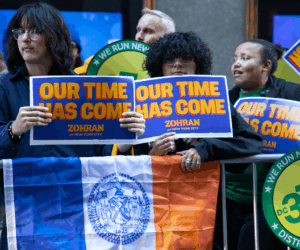 NYC mayoral candidates debate as supporters rally outside the venue