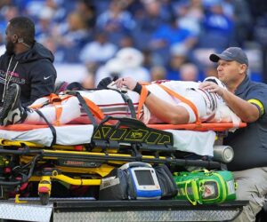 Cardinals’ Travis Vokolek leaves field on backboard after neck injury