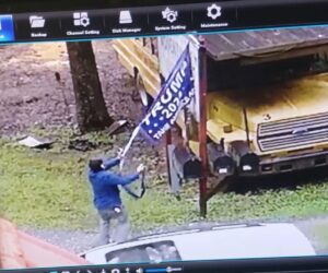 North Carolina man shot at after motorist tears down Trump banner