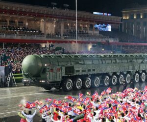 Kim Jong Un shows off new ballistic missile at Pyongyang military parade