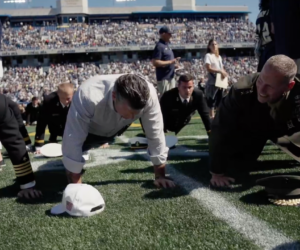 Hegseth leads 3,068 people in record-breaking pushup feat