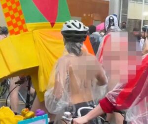 Nude cyclists stage unusual protest at ICE detention center in Portland