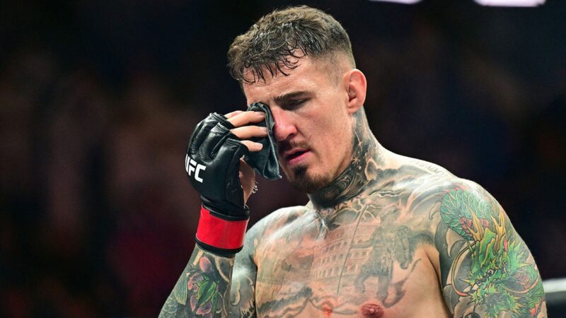 Tom Aspinall can’t continue after Cyril Gane pokes both eyes in UFC main event