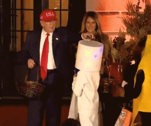 Trump repeats viral candy move in first Halloween back at White House