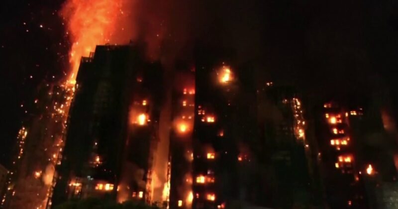 Massive inferno engulfs Hong Kong high-rise