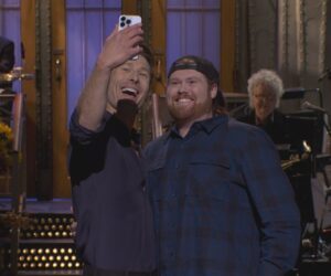 Glen Powell brings ‘Mitch the UPS guy’ onto ‘SNL’ stage after waiting 4 years to host