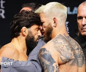 UFC: Arman Tsarukyan headbutts Dan Hooker at UFC Qatar weigh-in