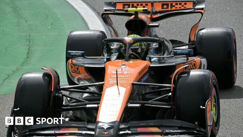 Sao Paulo Grand Prix: Lando Norris takes pole with Oscar Piastri fourth and Max Verstappen 16th