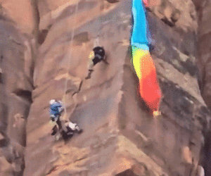 Heart-racing video shows BASE jumper rescue in Kane Creek canyon, Utah