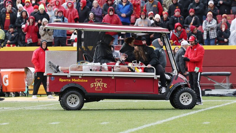 Iowa State’s Benjamin Brahmer carted off, hospitalized after scary collapse