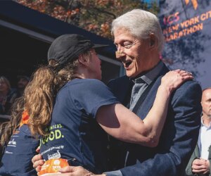 Bill Clinton spotted with bandage on nose at NYC Marathon finish line