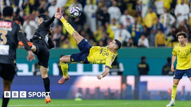 Cristiano Ronaldo scores overhead kick in Saudi Pro League for Al-Nassr
