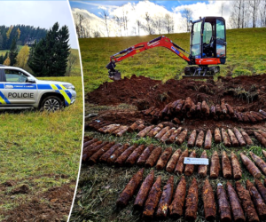 Father and son, while metal detecting, find 138+ artillery shells in Czech forest