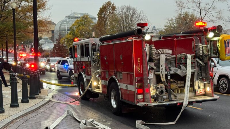 Cops receive medical treatment after US Capitol trolley system tunnel fire