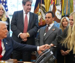 Erika Kirk supports Sergio Gor during Oval Office swearing-in ceremony