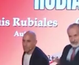 Spanish former soccer boss egged at book launch