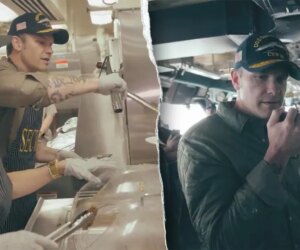 Pete Hegseth serves Thanksgiving meals to deployed Navy sailors