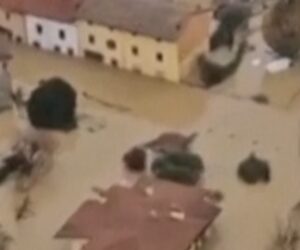 Homes collapse in Italy following flooding