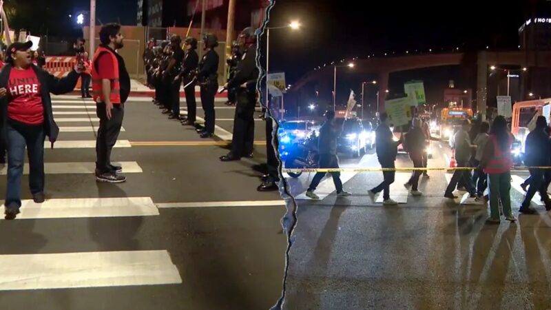 Worker protests lead to holiday chaos for travelers at Los Angeles airport