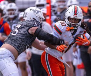 Miami football staffer narrowly avoids disaster