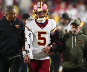 Commanders face backlash for keeping Jayden Daniels in blowout game amid injury