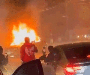 NYC street takeover ends with car torched, couple beaten in ‘planned attack’