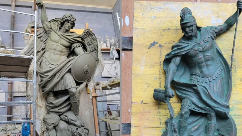 Lawsuit challenges Catholic statues at Quincy public safety building