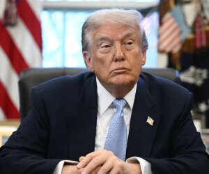 Trump explains hoarse voice came from trade dispute