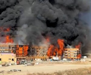 Massive fire engulfs four structures in Utah