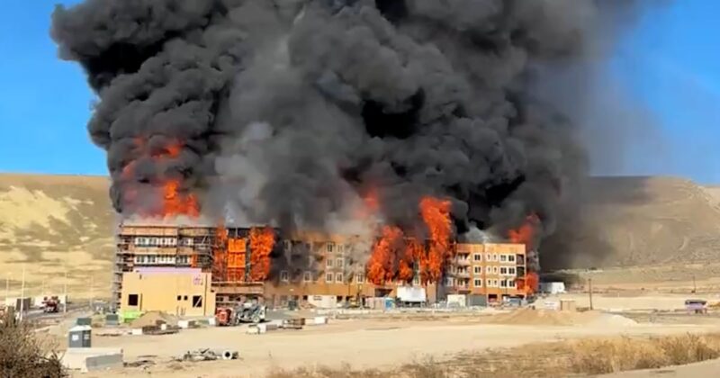 Massive fire engulfs four structures in Utah