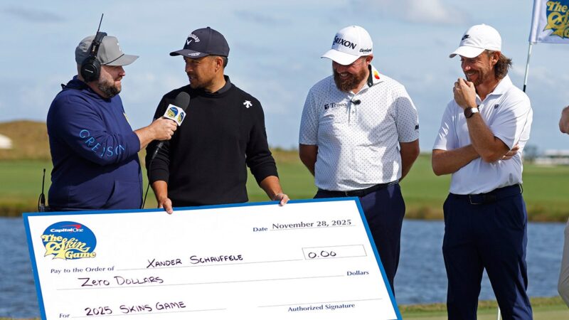 Xander Schauffele awarded $0 check at Skins Game
